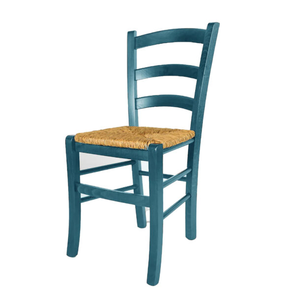 SEDIA LEGNO RUSTICA BLU1