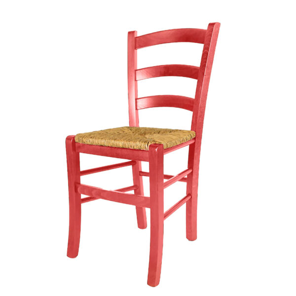 SEDIA LEGNO RUSTICA ROSSA1