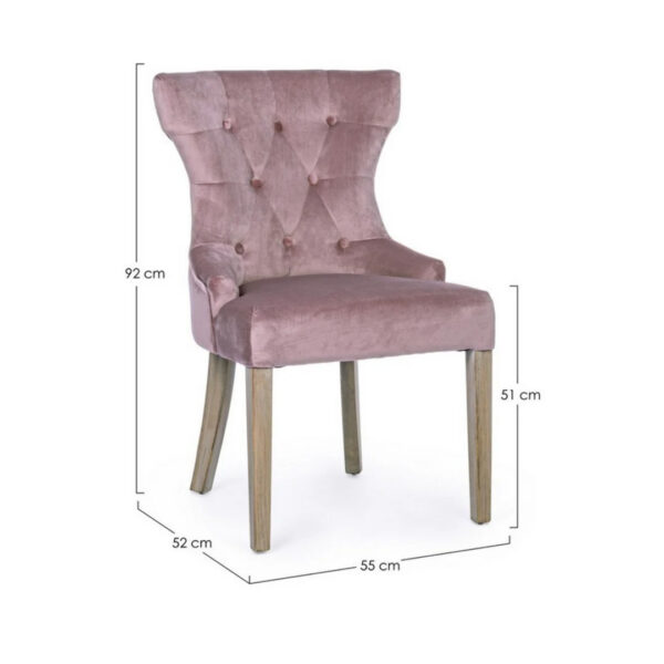 SEDIA VELLUTO AZELIA ROSA2