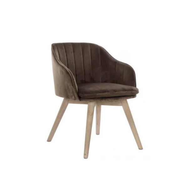 SEDIA VINTAGE VELLUTO MARRONE1