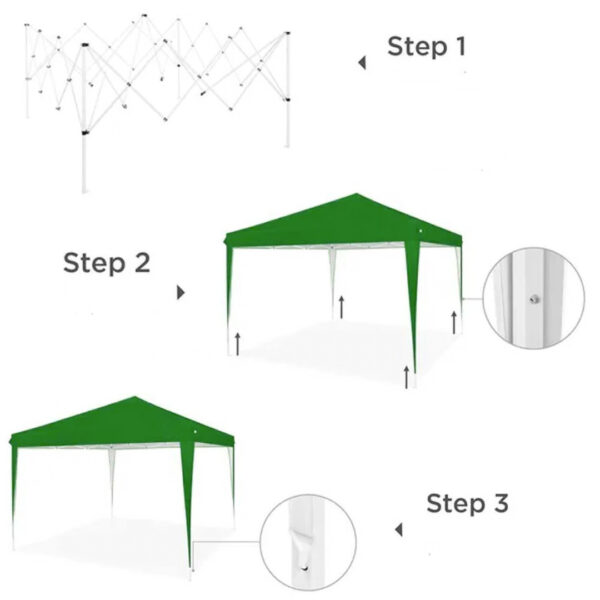 GAZEBO 3X3 PIEGHEVOLE VERDE2