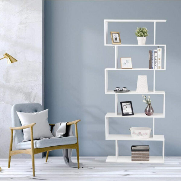 LIBRERIA DESIGN ZIG ZAG BIANCA