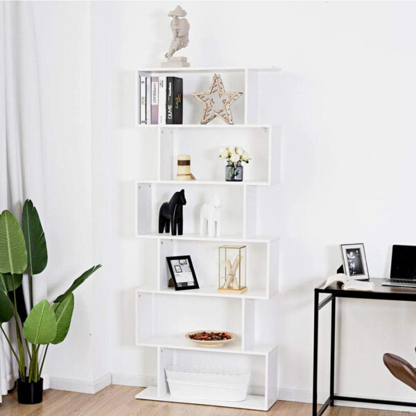 LIBRERIA DESIGN ZIG ZAG BIANCA2