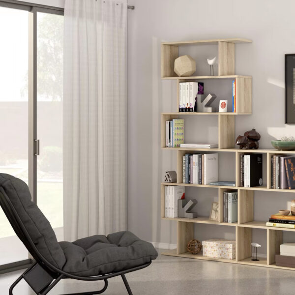 LIBRERIA DESIGN ZIGZAG ROVERE2
