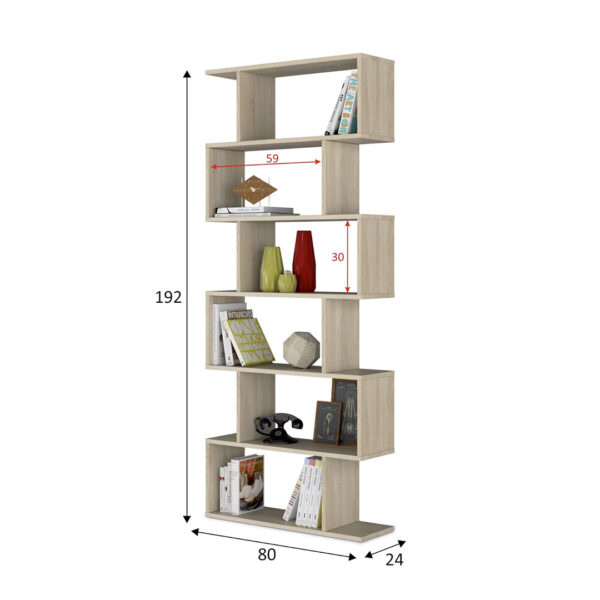 LIBRERIA DESIGN ZIGZAG ROVERE3