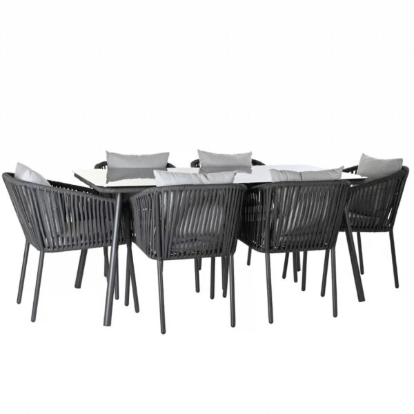 SET TAVOLO SEDIE GIARDINO NERO
