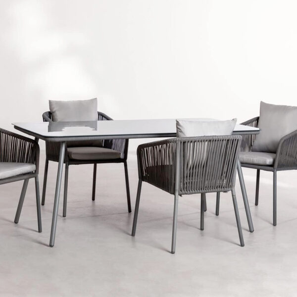 SET TAVOLO SEDIE GIARDINO NERO3