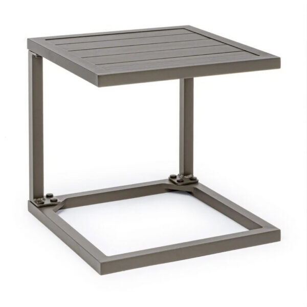 TAVOLINO ALLUMINIO HILDE MARRONE