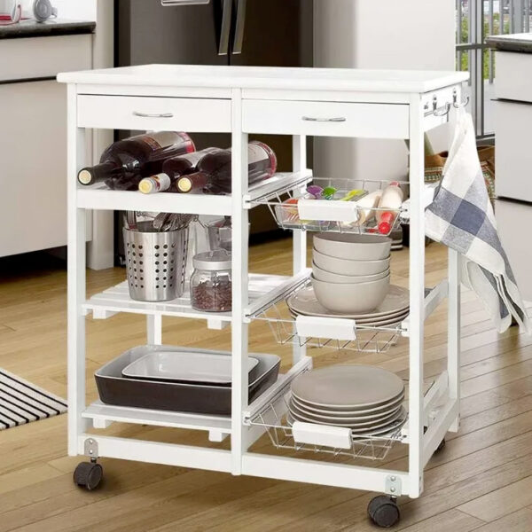 CARRELLO CUCINA MULTIUSO BIANCO