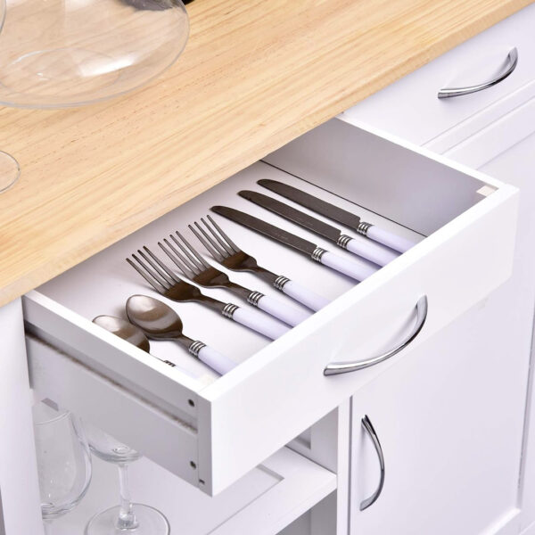 CARRELLO CUCINA MULTIUSO BIANCO:ROVERE4