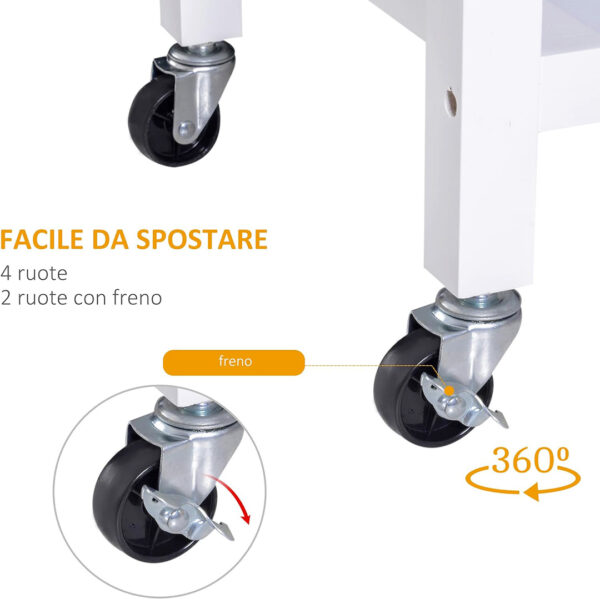 CARRELLO CUCINA MULTIUSO BIANCO:ROVERE5