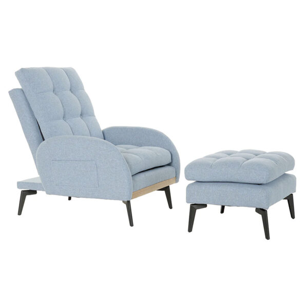 POLTRONA RECLINABILE POUF CELESTE